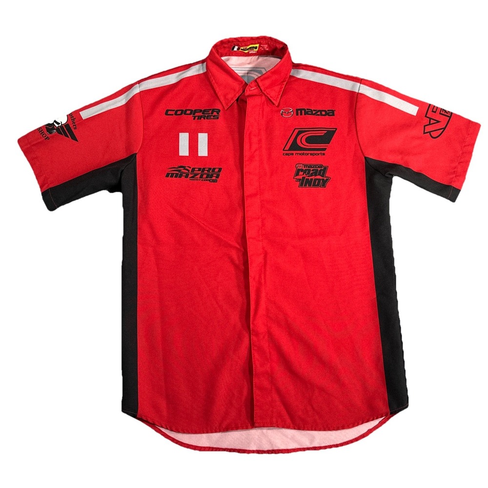 Vintage Nascar Pit Crew Racing Shirt Mazda The Winning Team SZ Small USA INDY